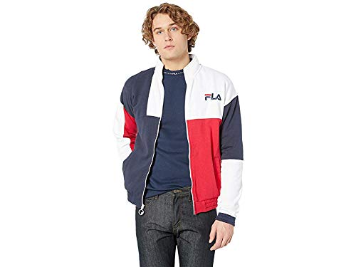 Fila Men's Roland Ful Zip Sweatshirt Peacoat/White/Chinese Red L